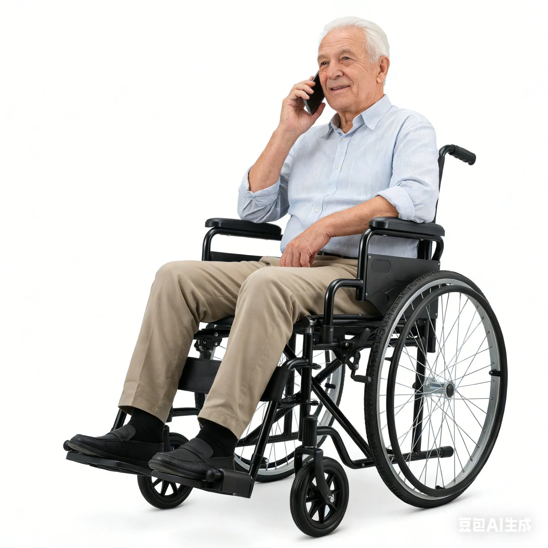 Ergonomic Elderly Wheelchair Non-Slip Manual Mobility Chair for Daily Home Care and Nursing