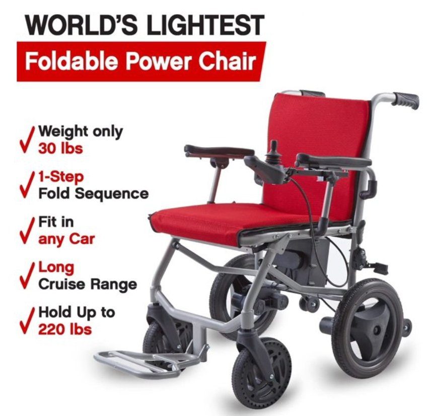 Motorized Electric Wheelchair Medical Equipment for Handicapped with Mobility Aid and Folding Design