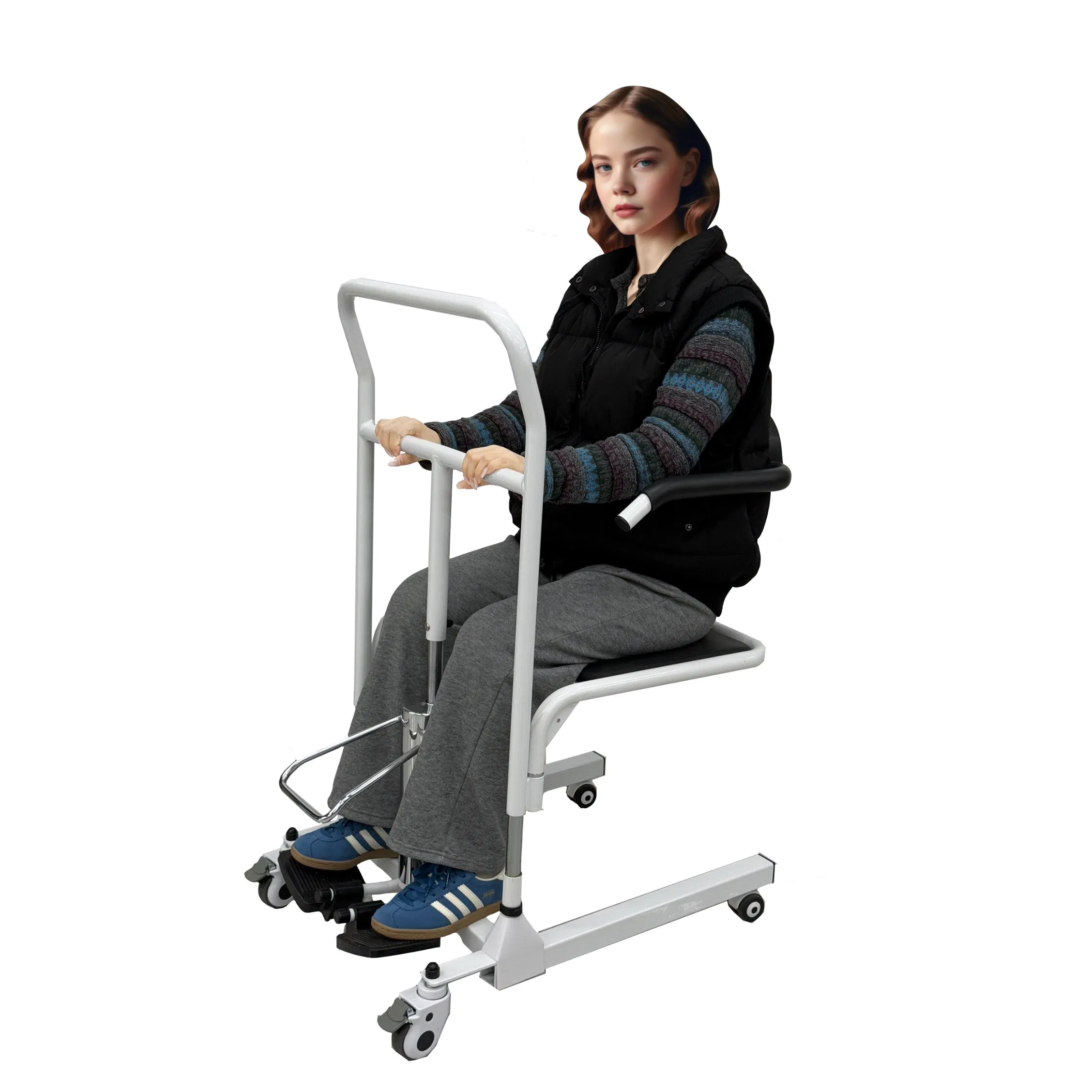 Hydraulic Nursing Home Patient Transfer Lift Commode Chair Rehabilitation Equipment