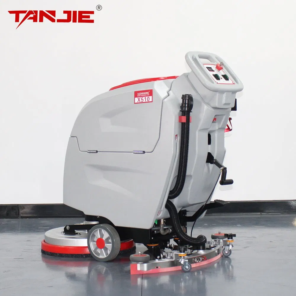 Auto Scrubber Machine Hotel Restaurant Hospital Supermarket Indoor Clean Hand Push Electric Floor Scrubber