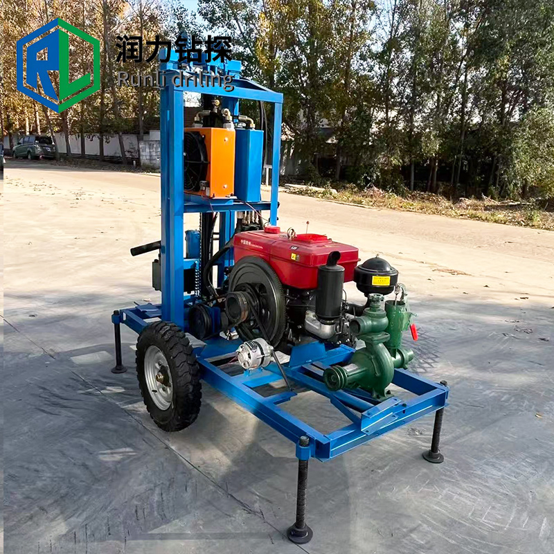 Mini Portable Borehole Small Cheap Crawler Borehole Full Hydraulic Diesel Engine Water Well Drilling Rig Machine
