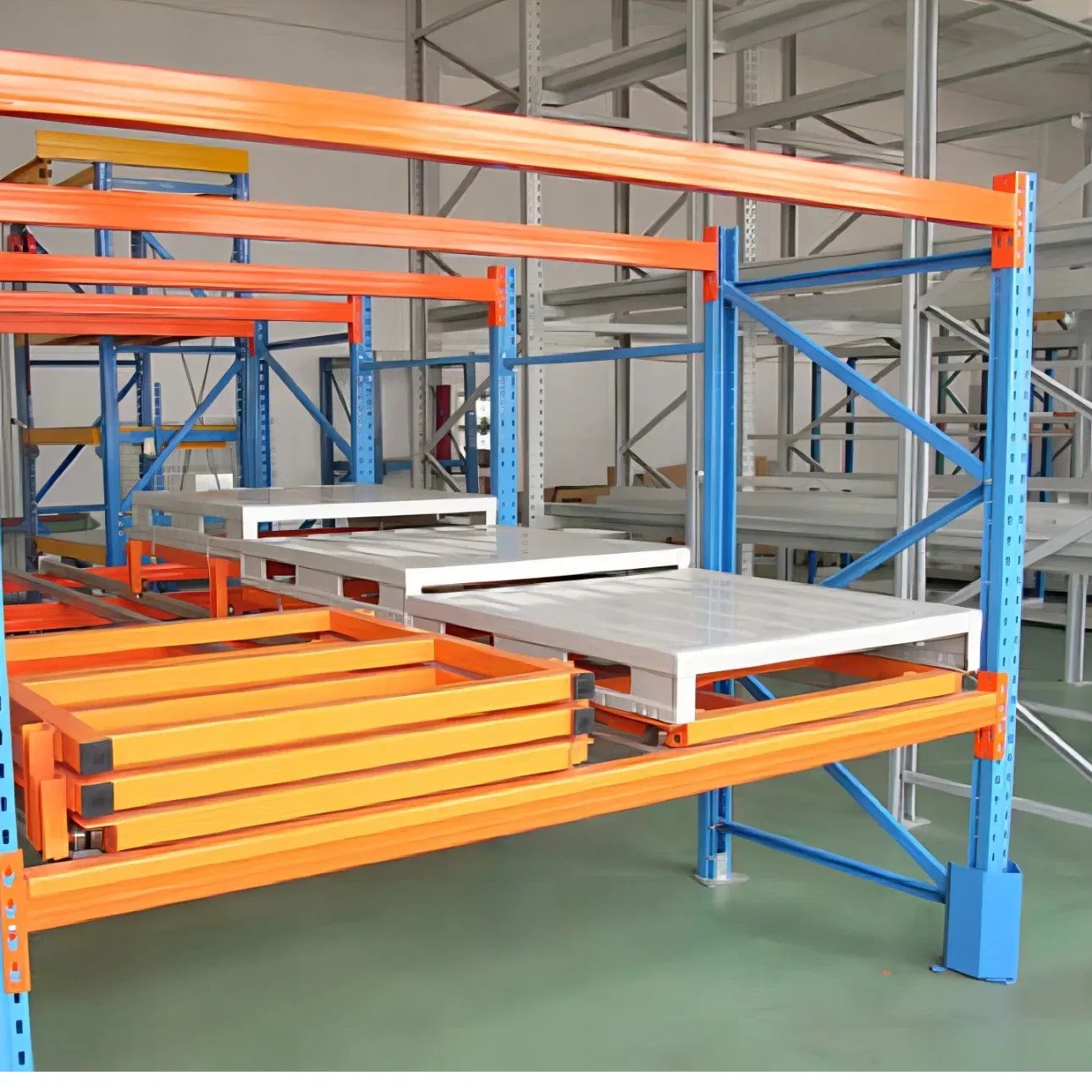 Foldable Pallet Storage System Metal Pallet Selective Pallet Rack Warehouse Storage Racking Push Back Pallet Rack System Warehouse Steel Rack Push Back Rack