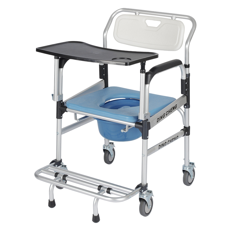 Elderly Care Personal Mobility Durable Waterproof Shower Toilet Accessible Transport Medical Rolling Commode Chair