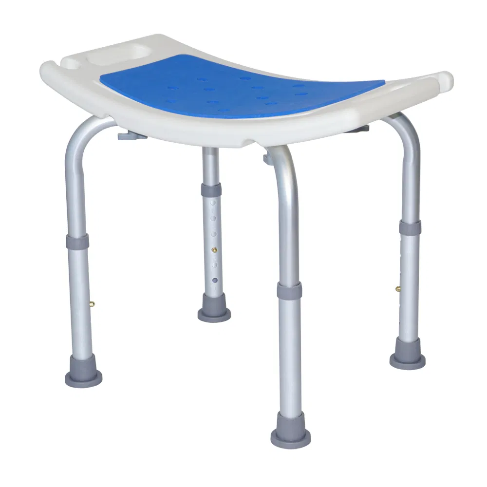 Safebath Non-Slip Curved Shower Bench with Blue Mat