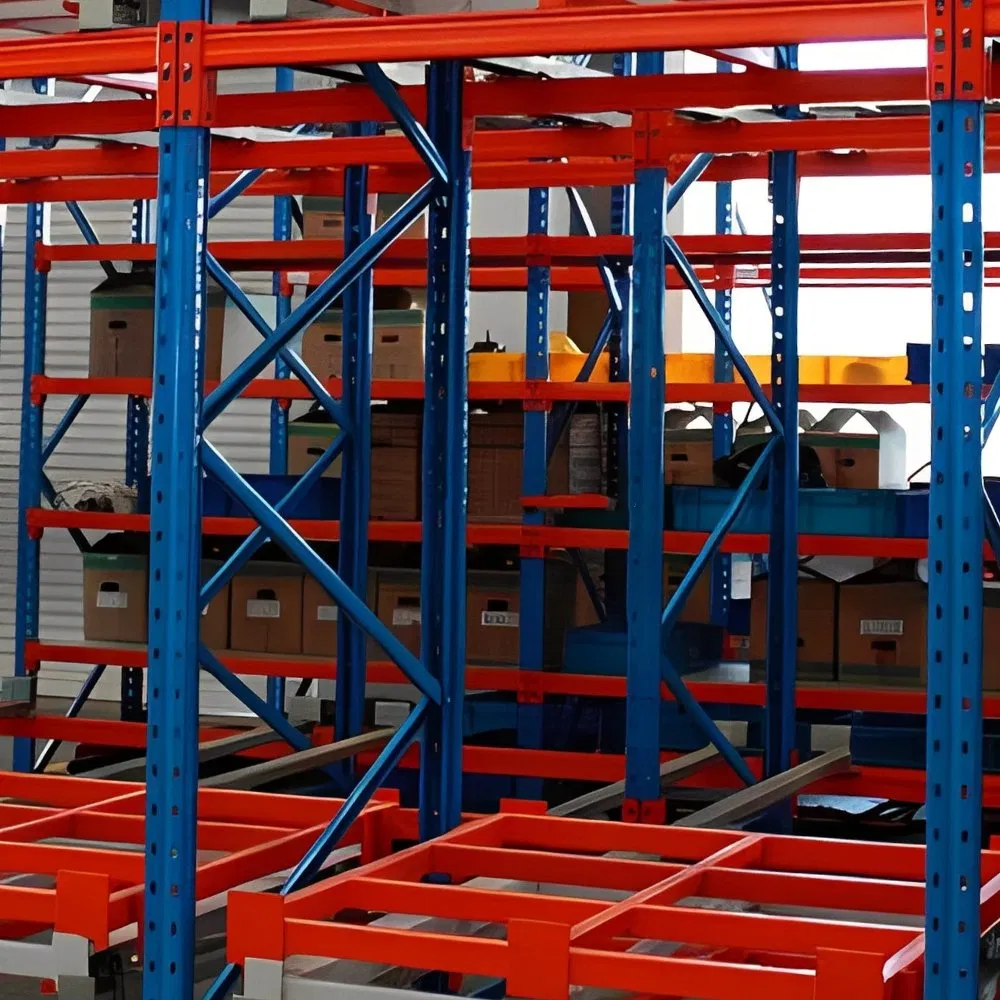 High Quality Push Back Rack System Industrial Warehouse Storage Racking Pallet Racks System Push Back Pallet Storage Racks with Good Price