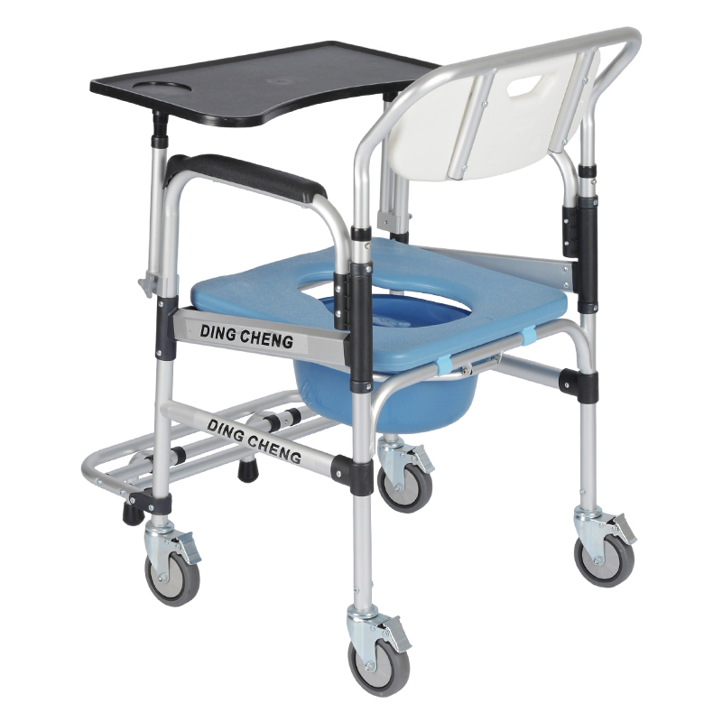 Elderly Care Personal Mobility Durable Waterproof Shower Toilet Accessible Transport Medical Rolling Commode Chair