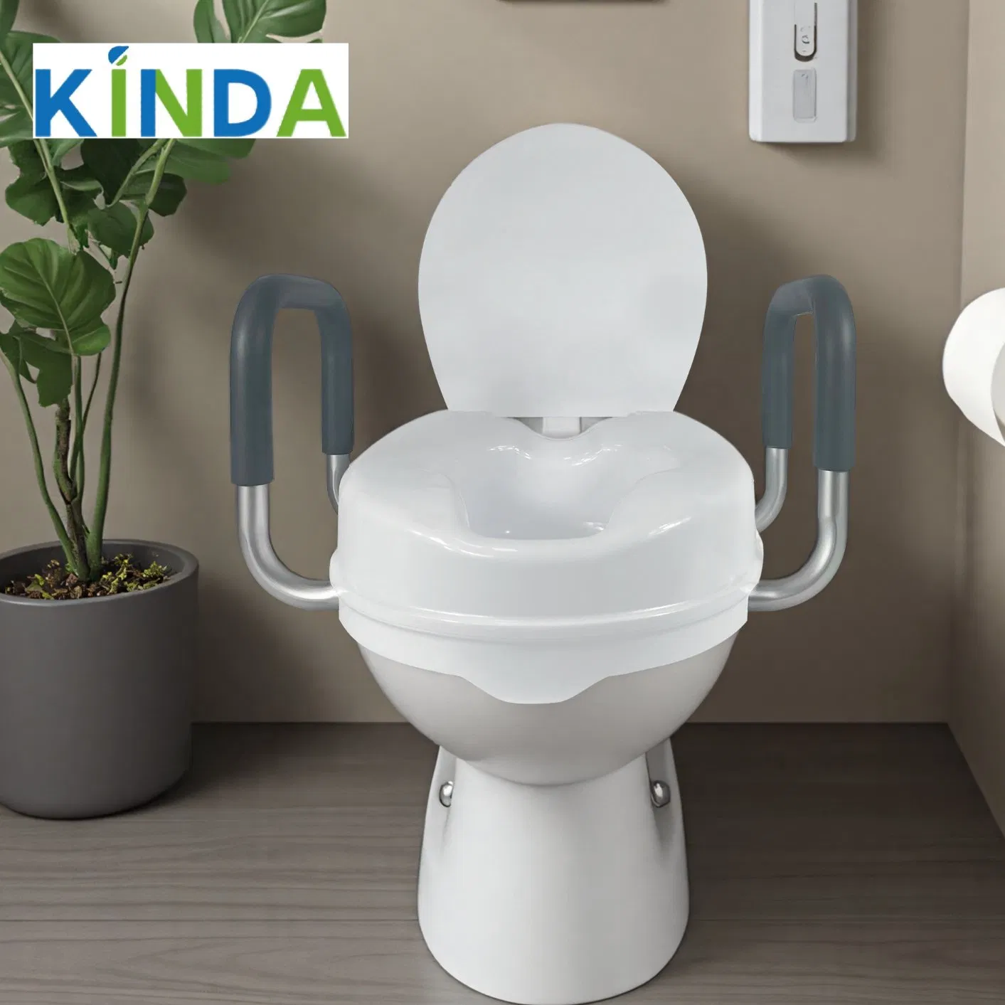 Lightweight Portable Toilet Seat Riser with Armrests for Easy Access