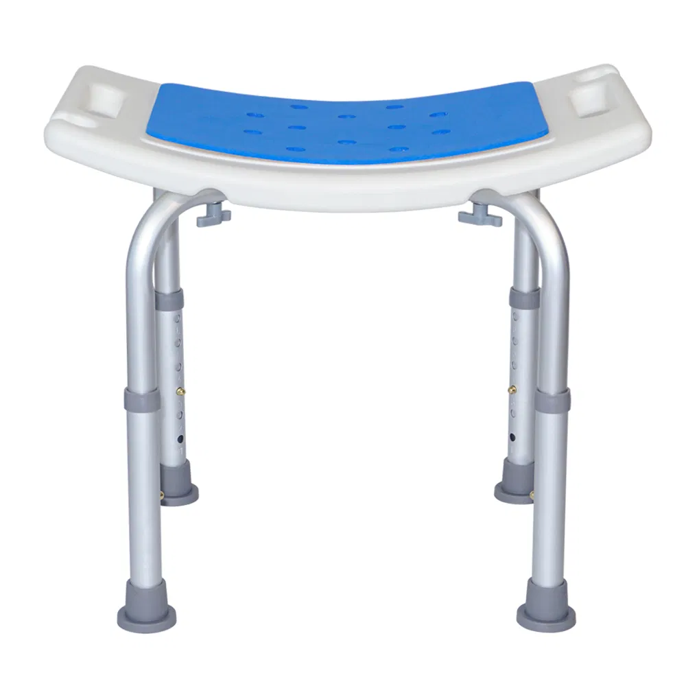 Safebath Non-Slip Curved Shower Bench with Blue Mat