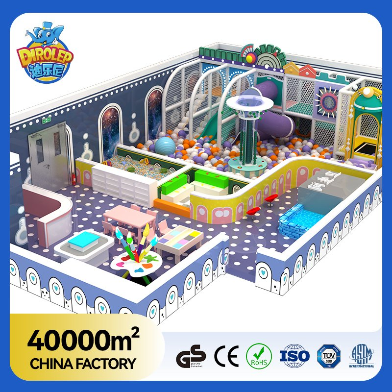 Indoor Amusement Equipment Kids Amusement Park Attractive Playground LED Slide Children Modular Playground with Slide
