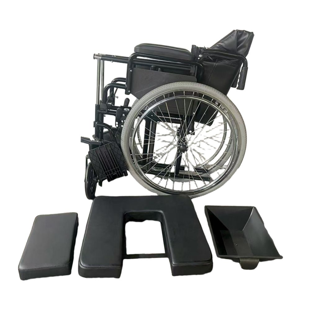 Post-Surgery Mobility Manual Fold Metal Aluminum Handrim Propulsion Frame Hospital Handicapped Commode Wheelchair