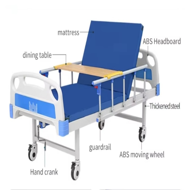 ABS Electric Multi-Functional Lifting ICU Intensive Care Unit Electric Hospital Bed with Guardrail Medical Nursing Bed Equipment