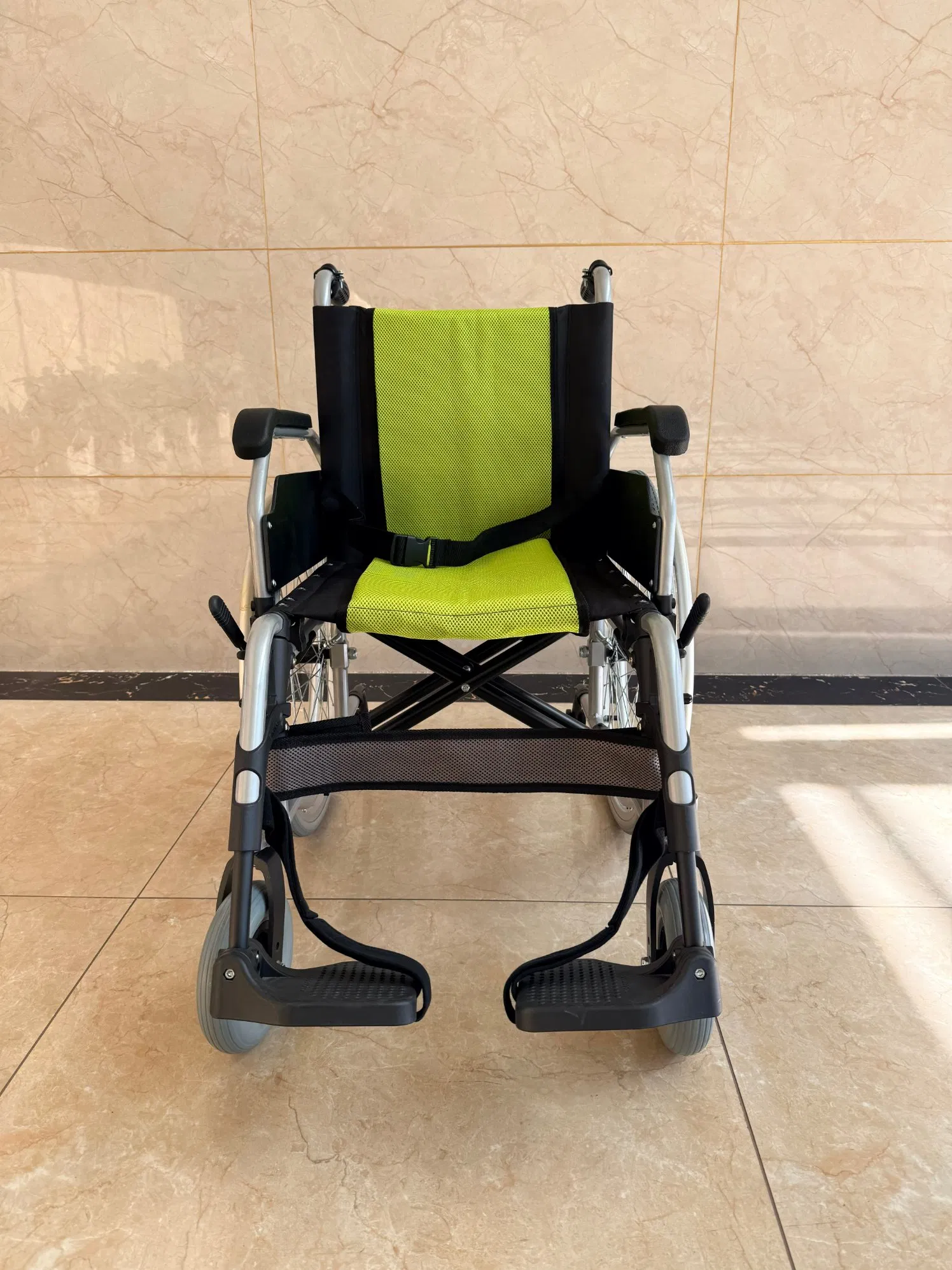 Foldable Aluminum Wheelchair for Elderly Patients Lightweight Mobility Aid