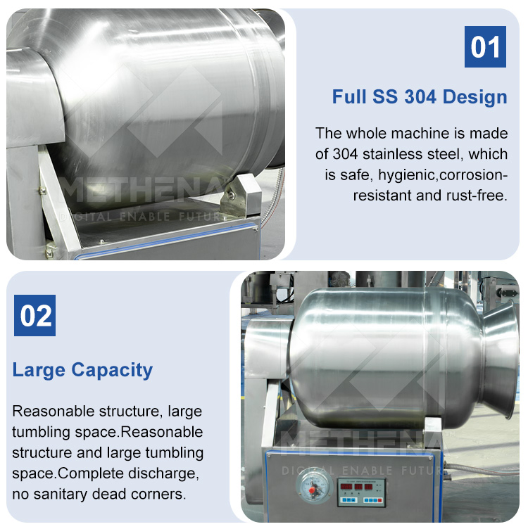 Small Vacuum Meat Kneading Food Marinator Massager Portable Beef Marinate Fish Chicken Tumbling Marination Equipment