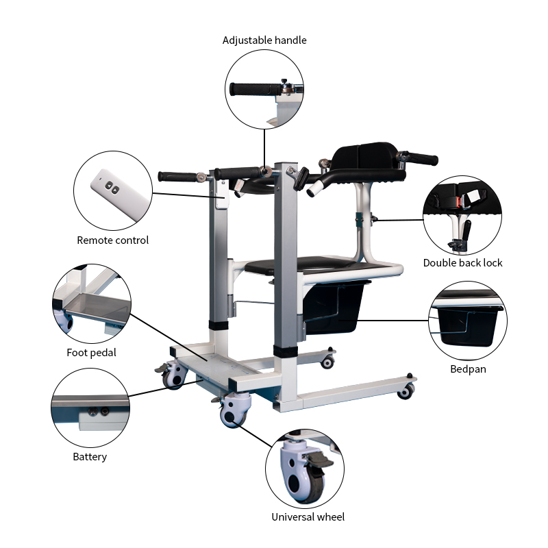 Elderly Patient Transfer Lift Automatic Toilet Seat with Pot Paralysis Chair