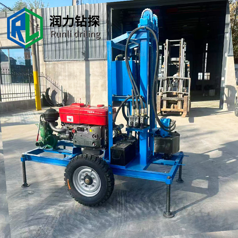 Mini Portable Borehole Small Cheap Crawler Borehole Full Hydraulic Diesel Engine Water Well Drilling Rig Machine