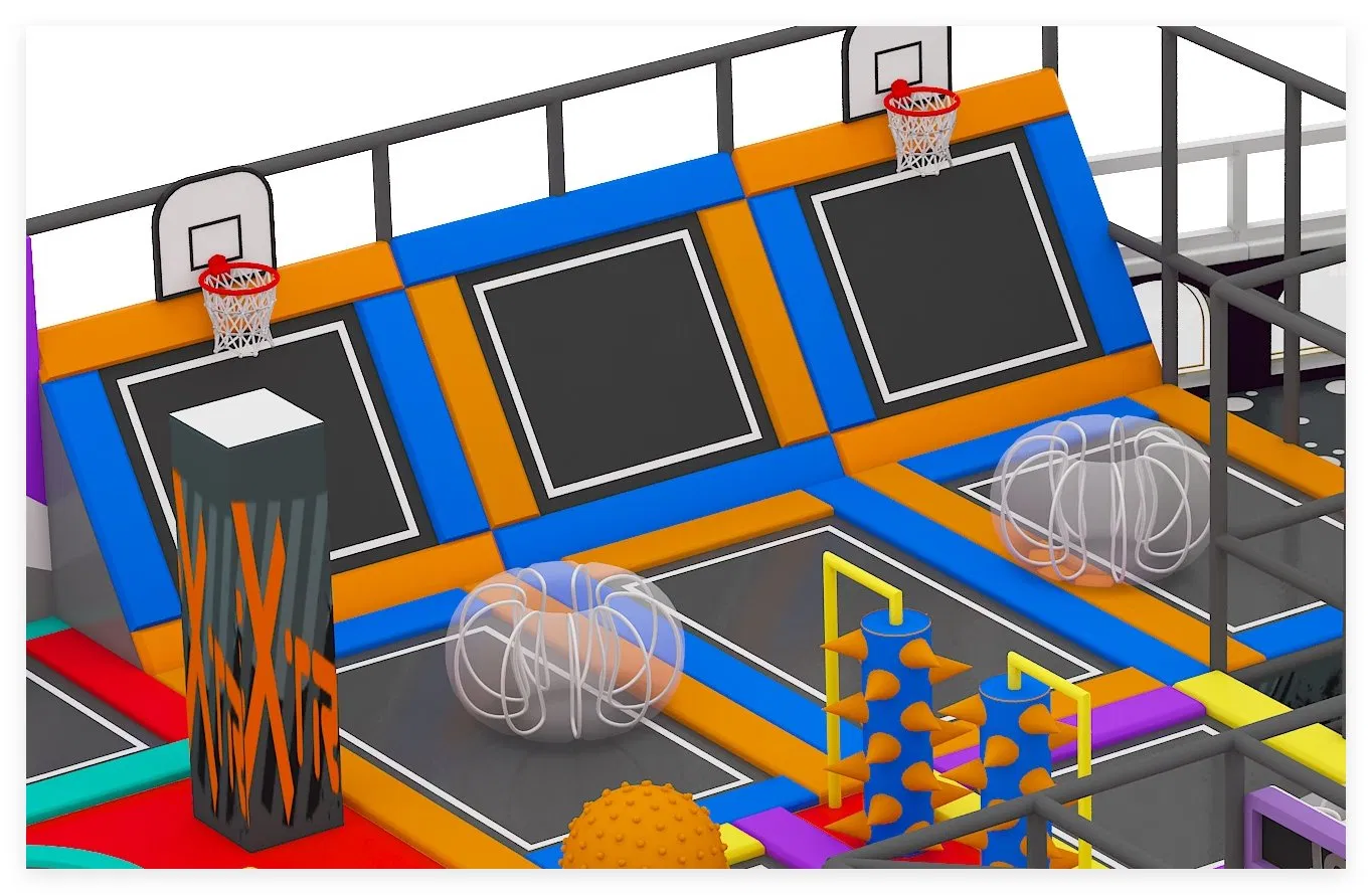 Luxury Kids Indoor Playground Trampoline Park Indoor Children Playground Trampoline with Slide Equipment Flying Fox Arcade Games Buoncy Castle Parque Infantil