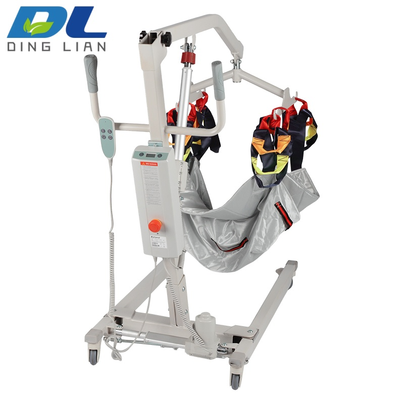 Multi Functional Four Wheel Patient Friendly Medical Equipment Mobile Electric Transfer Lift with Hook