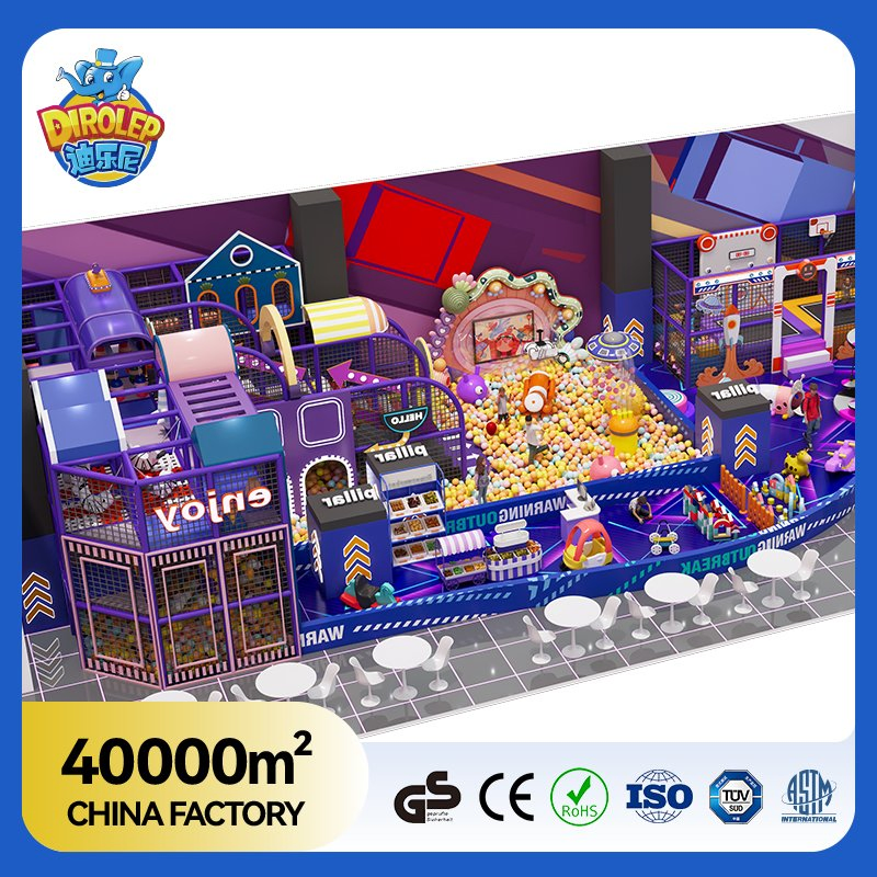 Indoor Amusement Equipment Kids Amusement Park Attractive Playground LED Slide Children Modular Playground with Slide