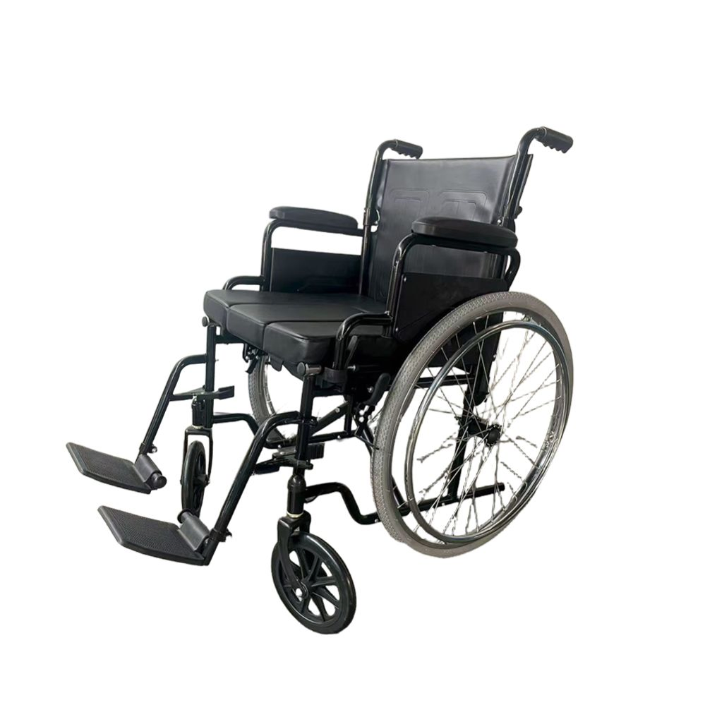 Post-Surgery Mobility Manual Fold Metal Aluminum Detachable Armrest Frame Hospital Handicapped Commode Wheelchair
