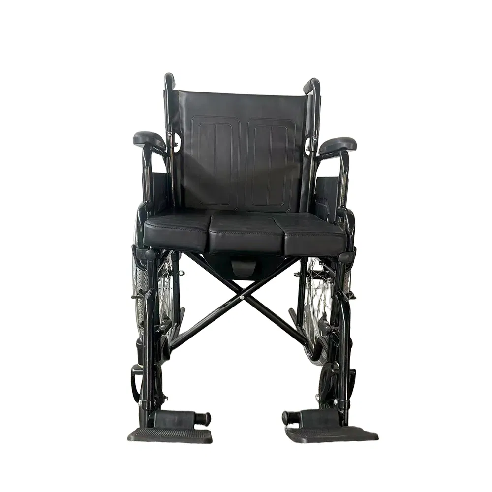 Post-Surgery Mobility Manual Fold Metal Aluminum Quick-Release Rear Wheels Frame Hospital Handicapped Commode Wheelchair