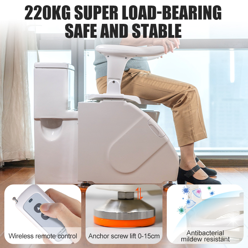 Basic Toilet Raiser with Safety Handles Height Adjustable Non-Slip Base