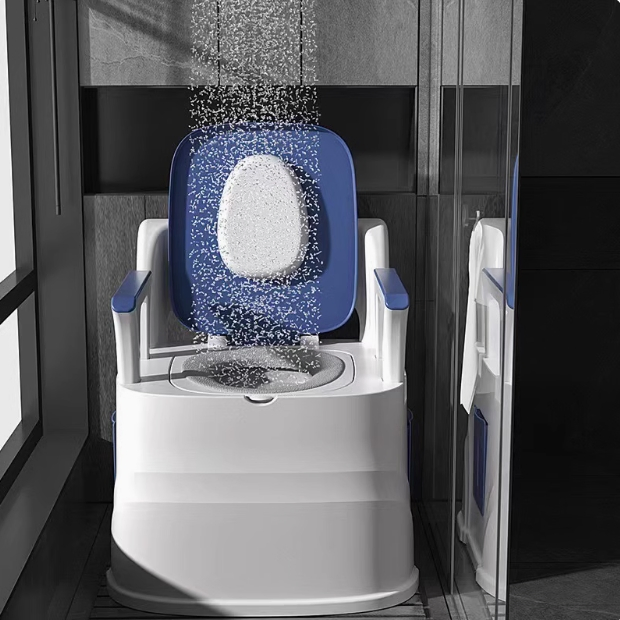 Portable Free-Standing Commode Stable Convenient Toilet Solution for Elderly and Pregnant Women