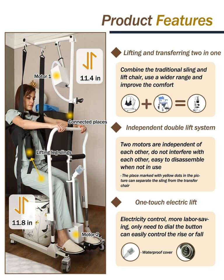 Patient Hoyer Lift Wheel Chair Transfer Chair for Mobility Aids