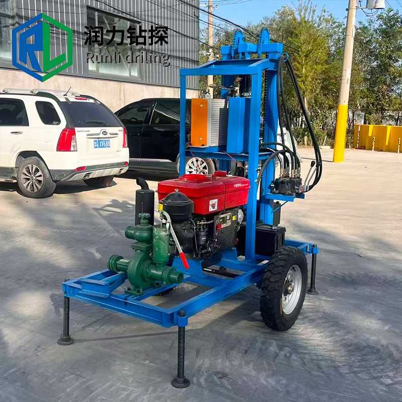 150m Depth Borehole Wheel Hydraulic Tractor Mounted Drill Rig Rotary DTH Water Well Driling Truck Mounted Oil Equipment Machine