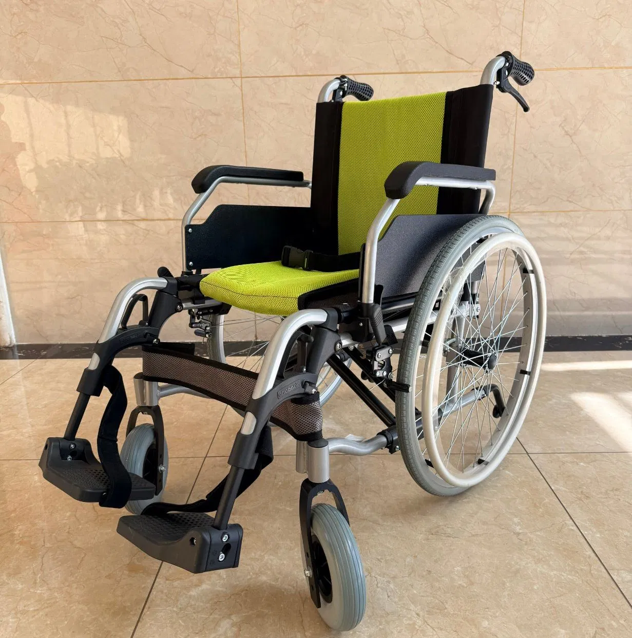 Foldable Aluminum Wheelchair for Elderly Patients Lightweight Mobility Aid