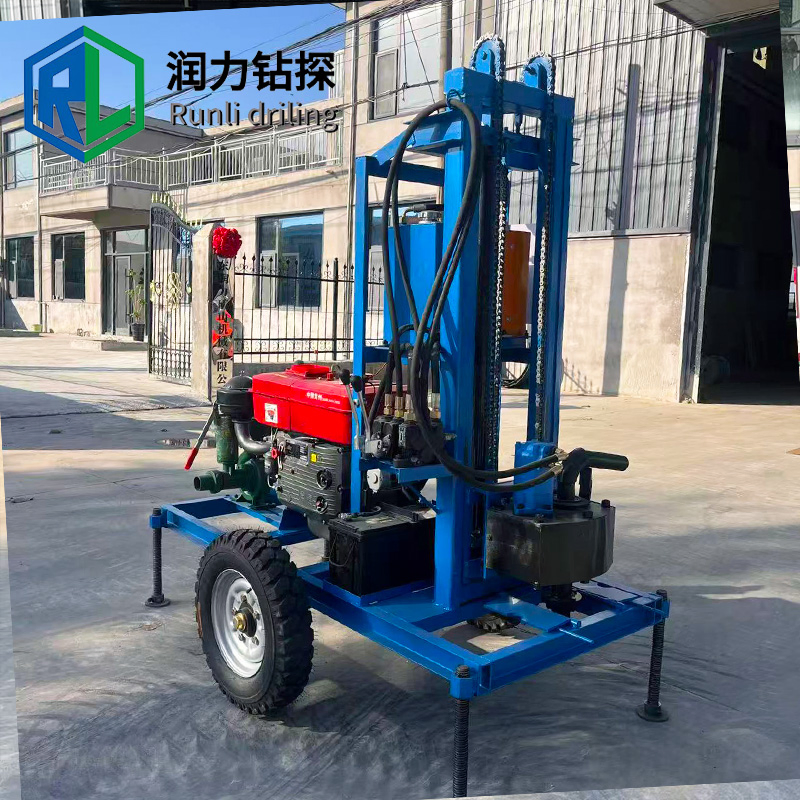 Mini Portable Borehole Small Cheap Crawler Borehole Full Hydraulic Diesel Engine Water Well Drilling Rig Machine