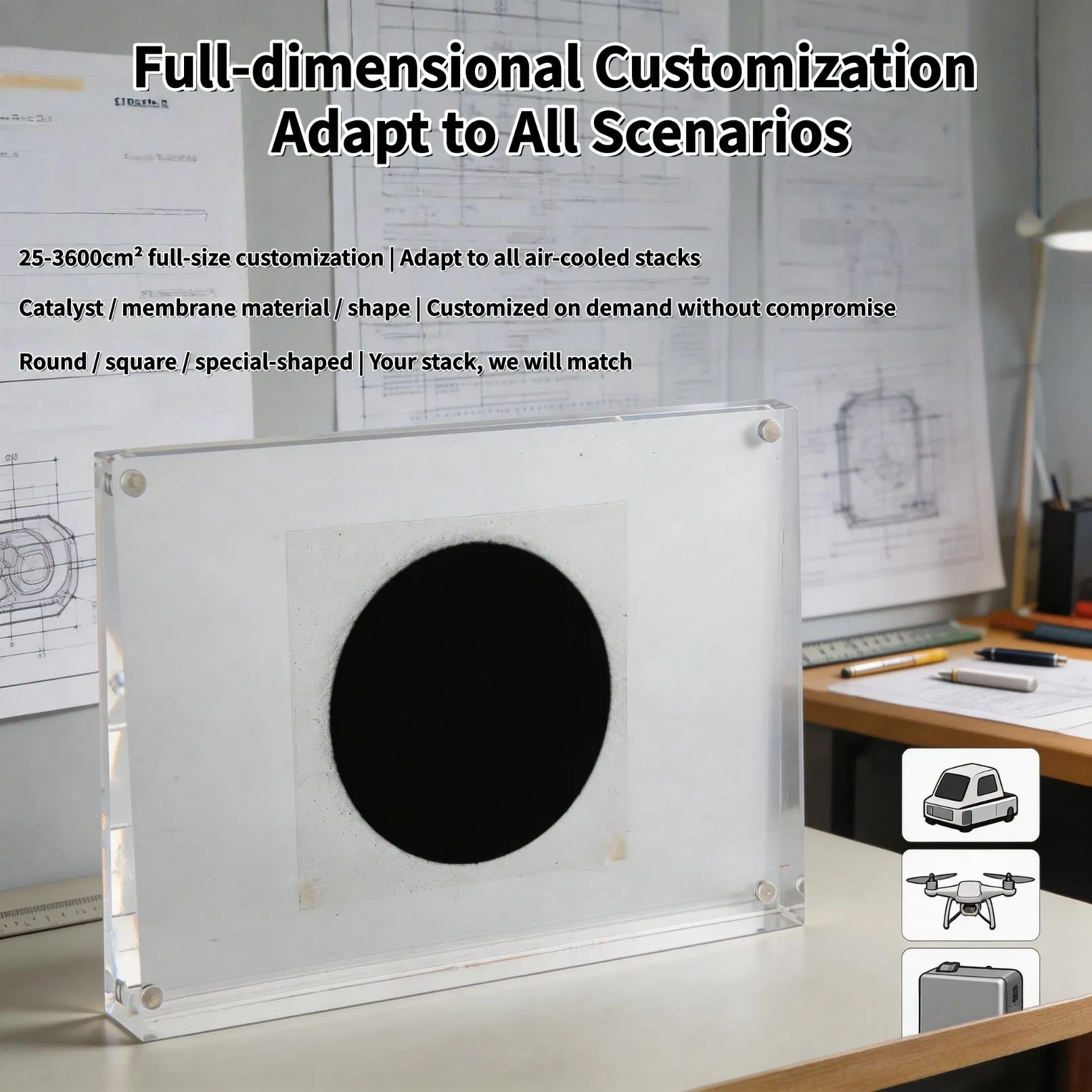 7-in-1 MEA for Cost-Effective Air-Cooled PEM Fuel Cell Solutions Chemical Fuel Cell Component