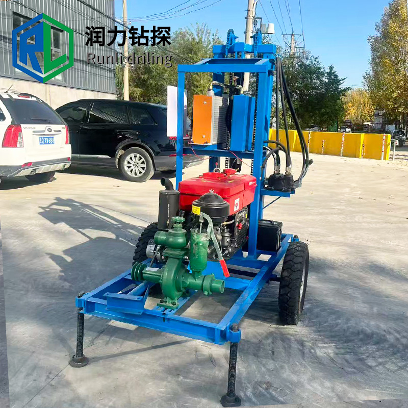 Mini Portable Borehole Small Cheap Crawler Borehole Full Hydraulic Diesel Engine Water Well Drilling Rig Machine