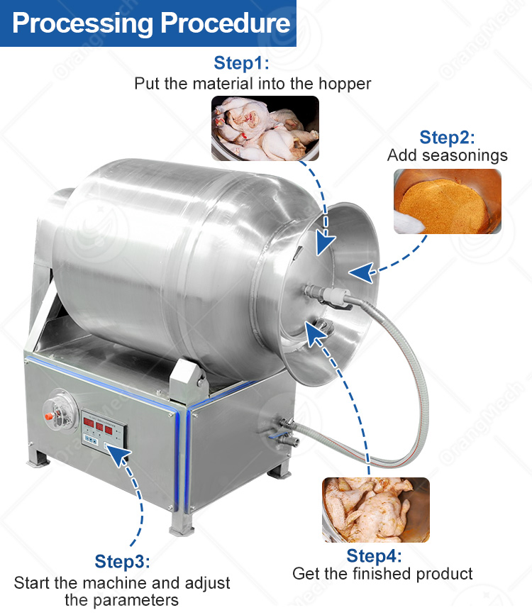 Small Vacuum Meat Kneading Food Marinator Massager Portable Beef Marinate Fish Chicken Tumbling Marination Equipment