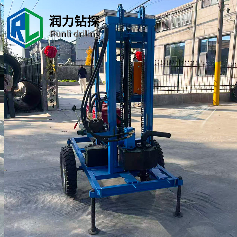 Low Price, High Performance Diesel Engine Wheeled Small Portable Reliable DTH Mini Drilling Rig Machine Water and Steam Dual Use