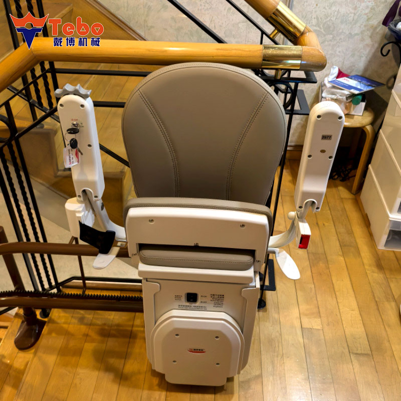 Electronic Curved Stair Lift with Rotatable Seat for Senior Safety Home