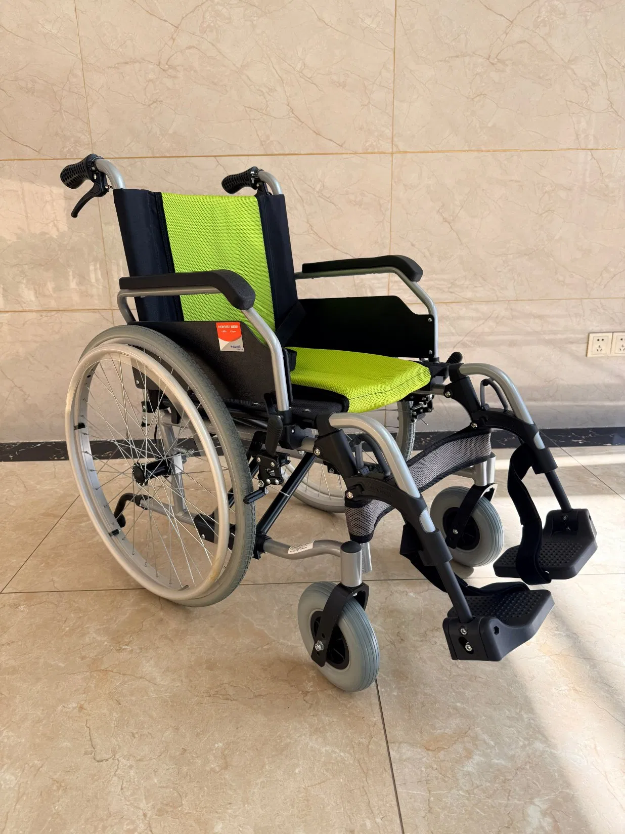 Foldable Aluminum Wheelchair for Elderly Patients Lightweight Mobility Aid