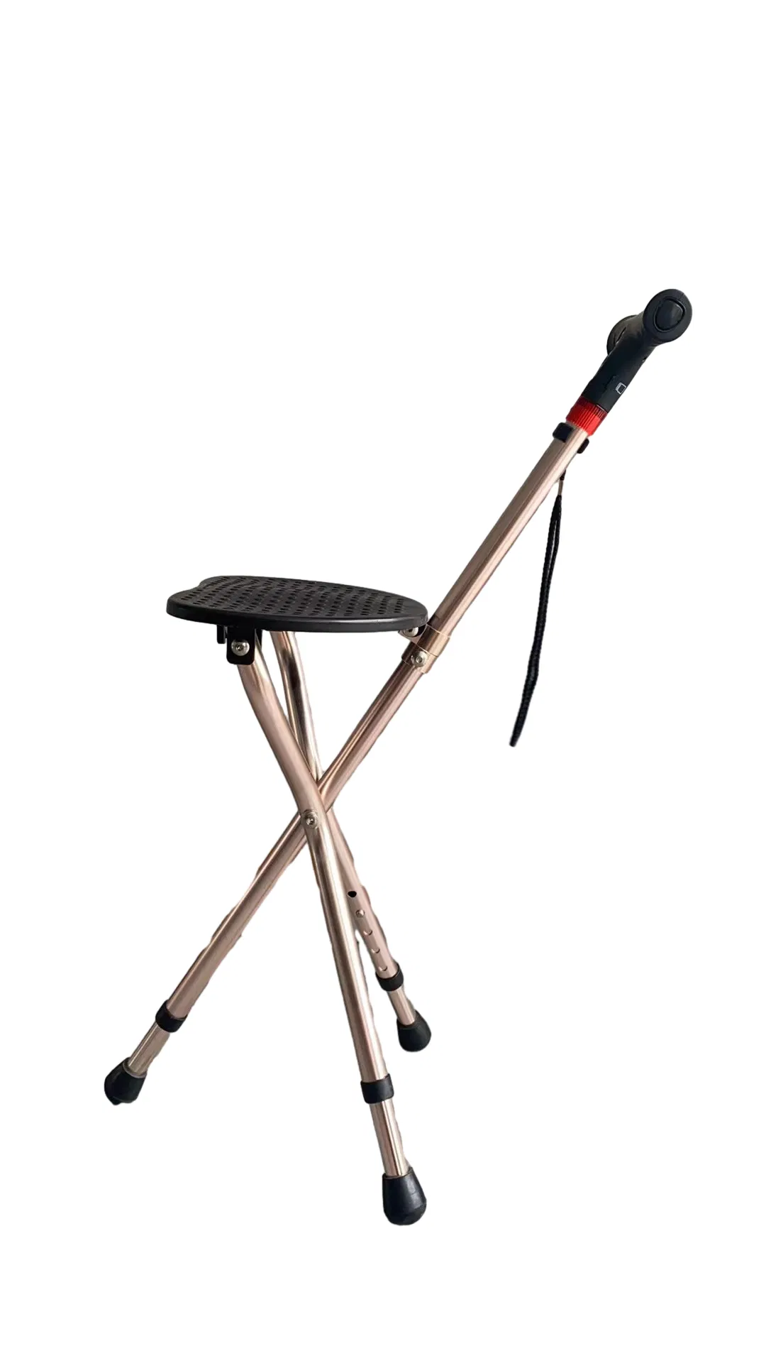 Rehabilitation Device Folding Cane Chair with Radio Alarm Foldable Multifunctional Crutches Aluminum with Prosthetic Tools