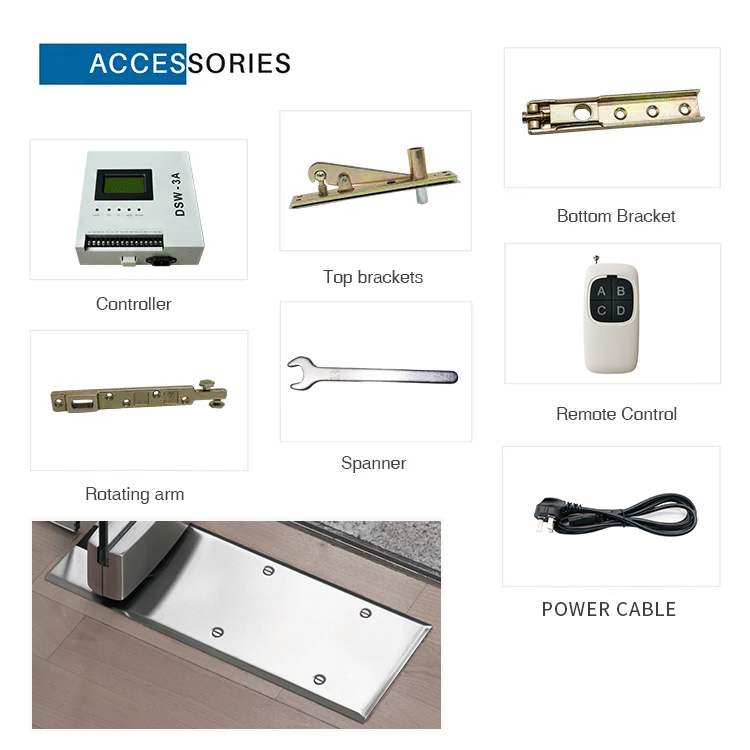 Dsw-3A Max. Door Weight 150kg Electric Ground Spring Floor Automatic Glass Swing Door Opener for Retail Stores