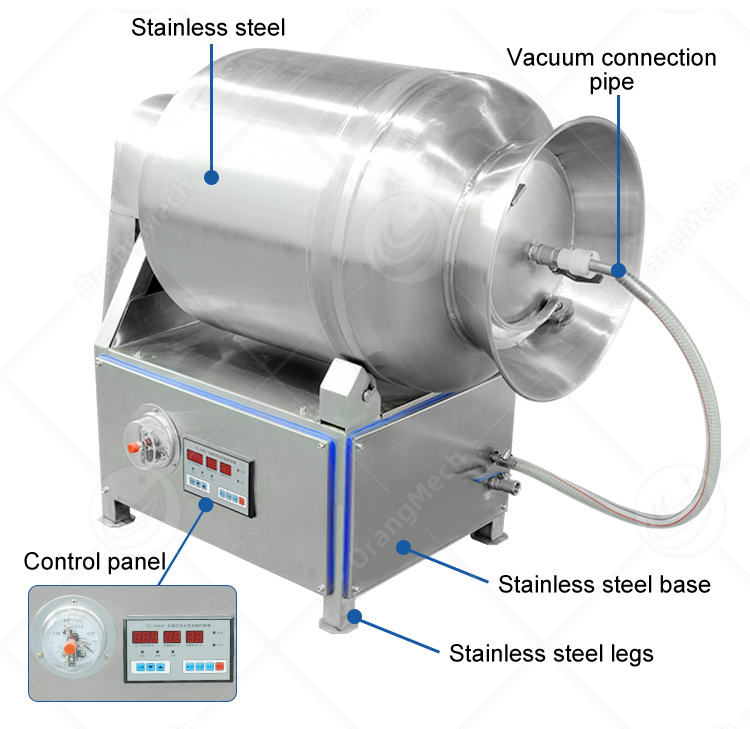 Small Vacuum Meat Kneading Food Marinator Massager Portable Beef Marinate Fish Chicken Tumbling Marination Equipment