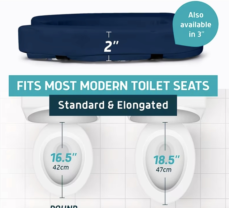 Removable U-Shaped Raised Toilet Seat: Fits Most American/Regular Toilets