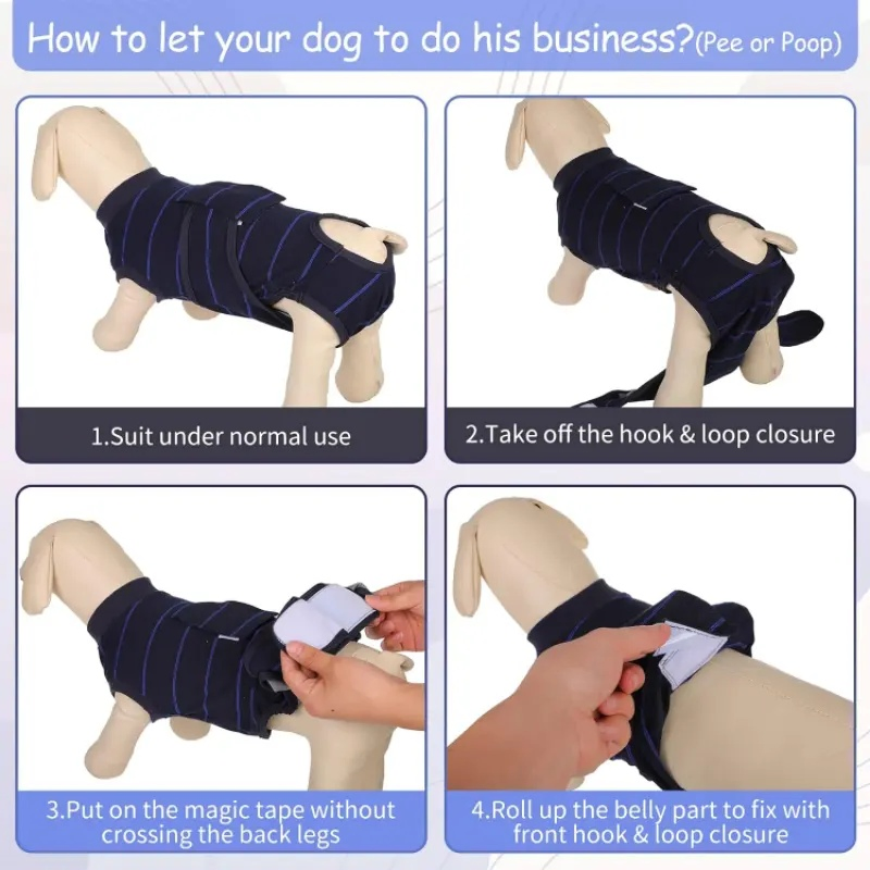 Soft Surgical Recovery Suit for Male Dogs and Pets