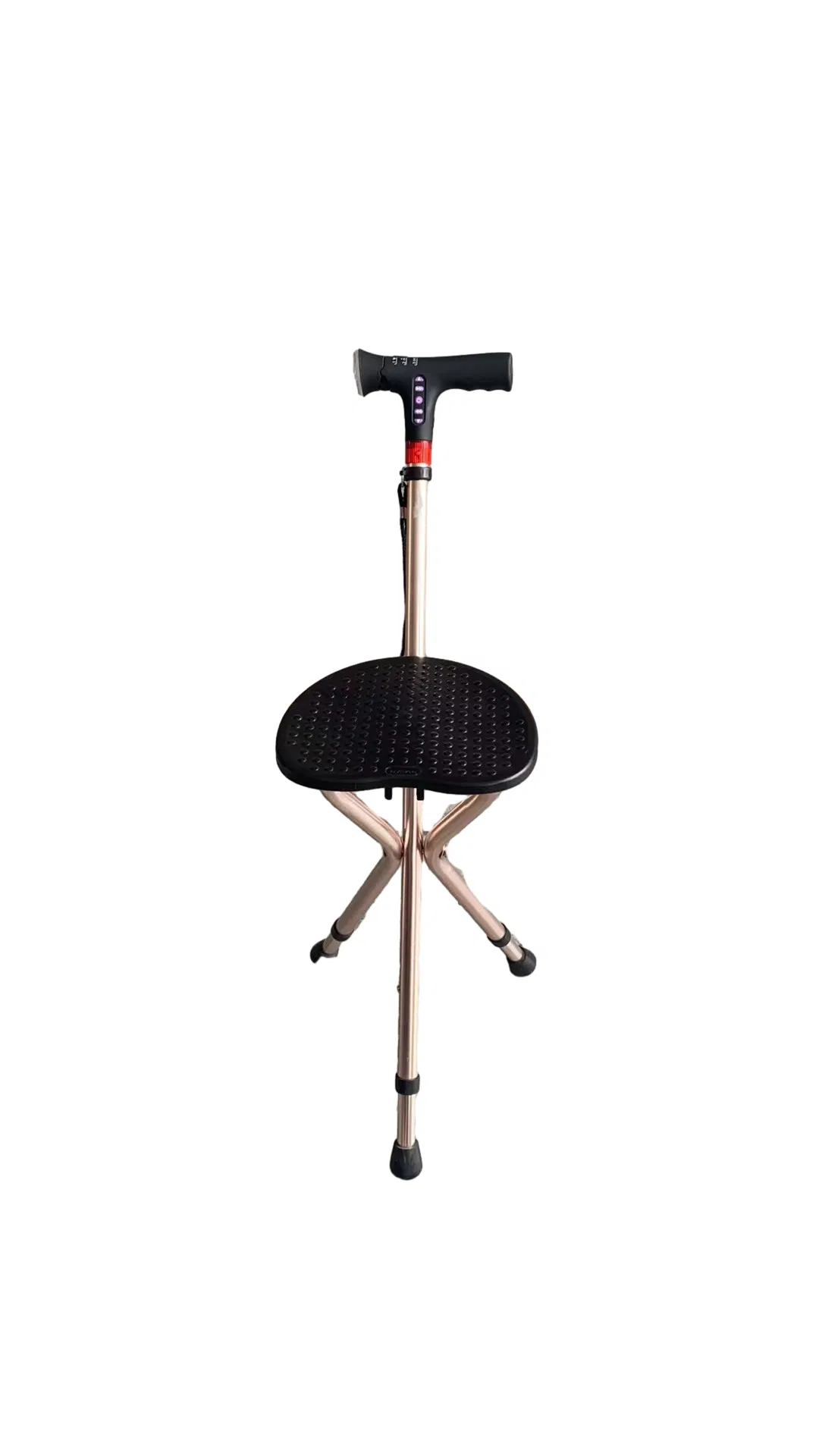 Rehabilitation Device Folding Cane Chair with Radio Alarm Foldable Multifunctional Crutches Aluminum with Prosthetic Tools