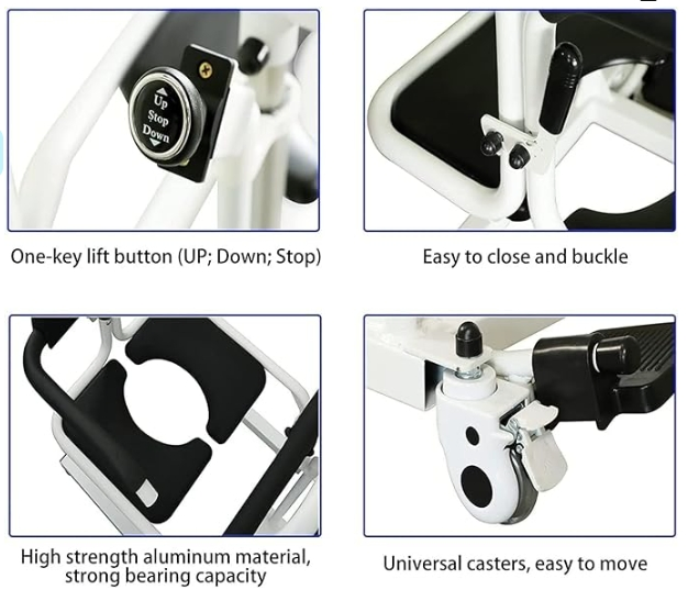 Hot Sale Disabled Commode Chair Transfer Patient Electric Hoist Lift Rehabilitation Equipment