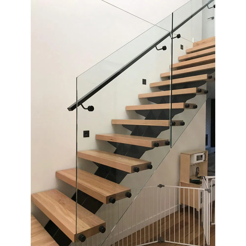 Cbmmart Modern Mono Stringer Luxury Indoor Wooden Stairs Floating Staircase