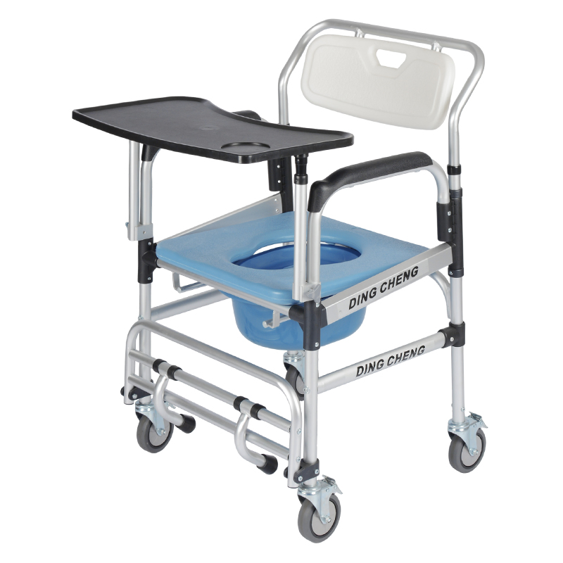 Elderly Care Personal Mobility Durable Waterproof Shower Toilet Accessible Transport Medical Rolling Commode Chair