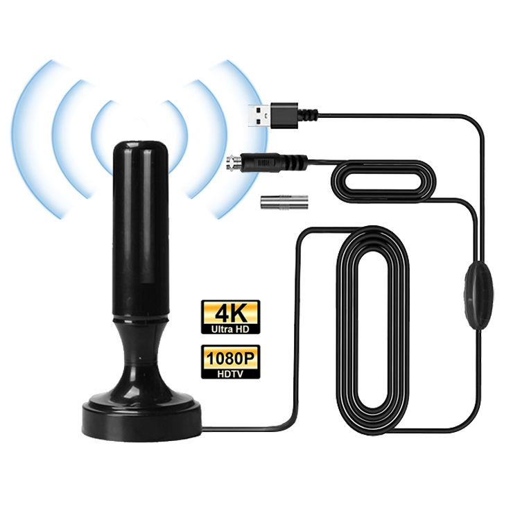 UHF Stick HDTV Aerial Anteny Plastic TV Anteni Magnetic Base TV Antenas Amplifier Indoor Outdoor HD TV Antenna