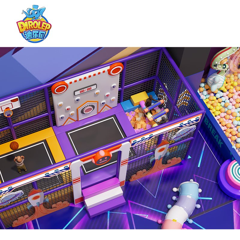 Indoor Amusement Equipment Kids Amusement Park Attractive Playground LED Slide Children Modular Playground with Slide