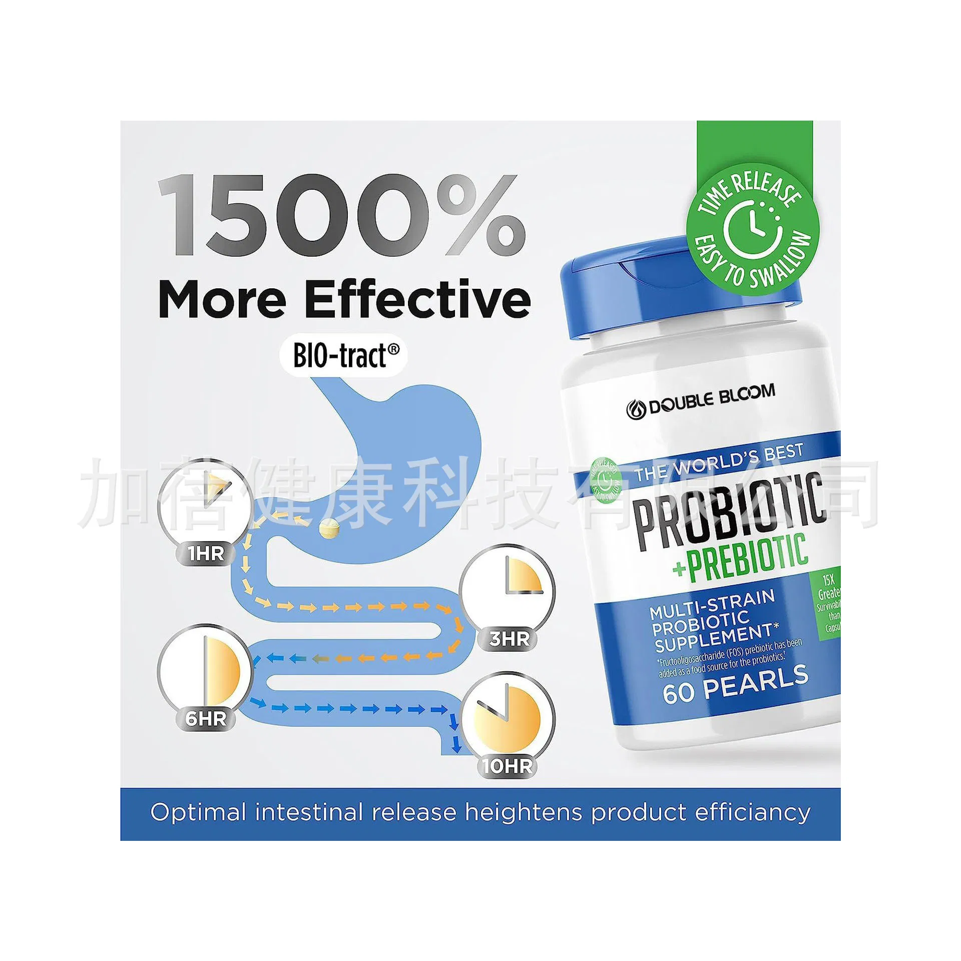 Cross-Border Custom Probiotic + Prebiotic Capsules - Hot Sale on Amazon for Gut Health Support