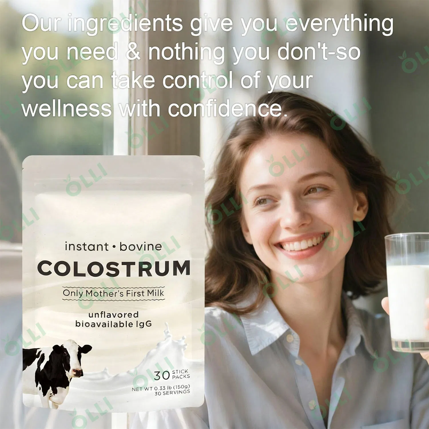 Olli Private Label Colostrum Supplement Powder for Gut Health