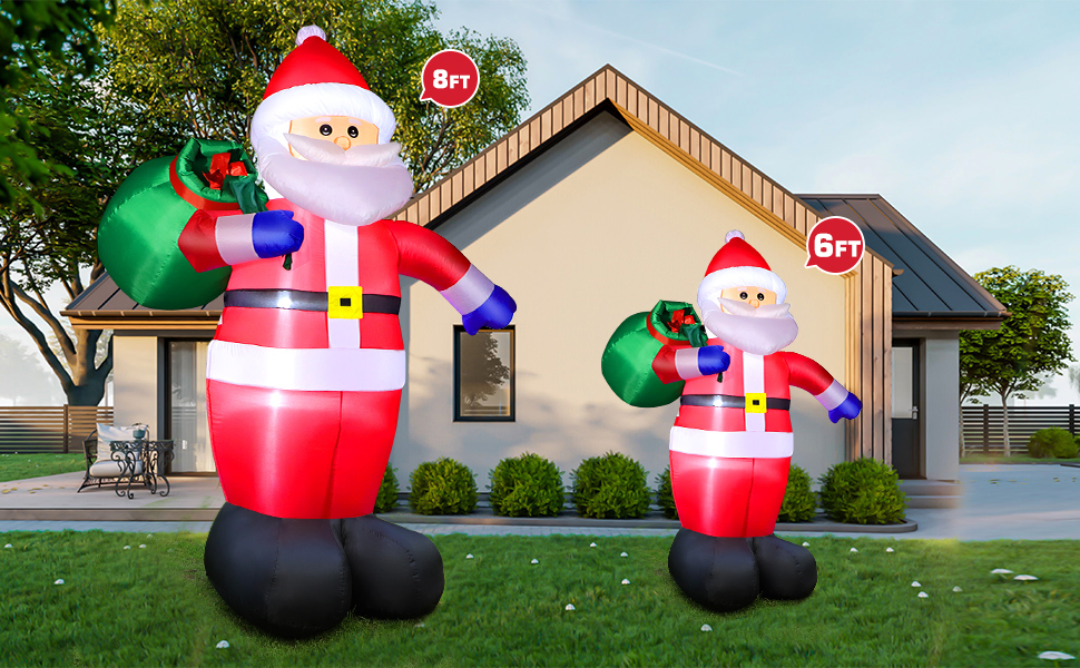 2023 Giant Inflatable Christmas Decorations Outdoor Inflatables Christmas Sacred Old Man Flying on Airplane